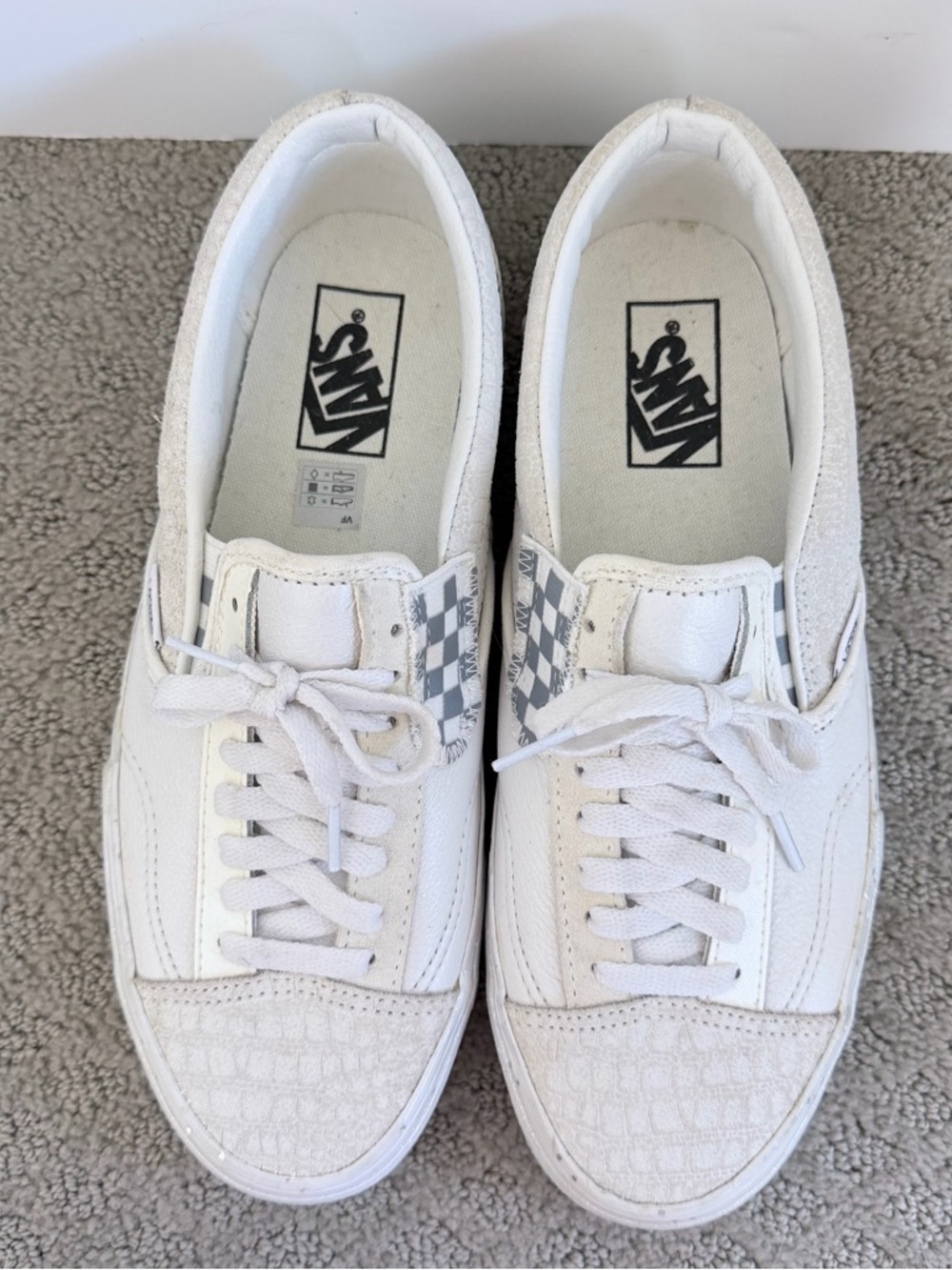 VANS Unisex White Classic Slip-on CAP DIY-inspired Glitter US 8 Men’s/9.5Women’s